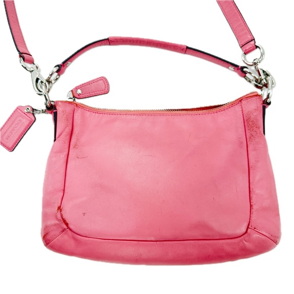COACH Kristin Pink Leather Shoulder Crossbody Hobo Bag Purse F22308 - Picture 4 of 17